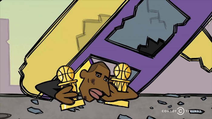 Comedy Central animated series' 2016 episode showing Kobe Bryant drying