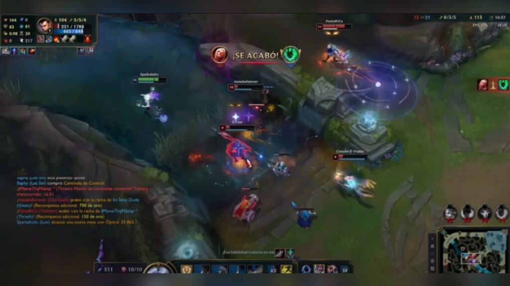 Screenshot of League of Legends game by Protatomonster on YouTube.