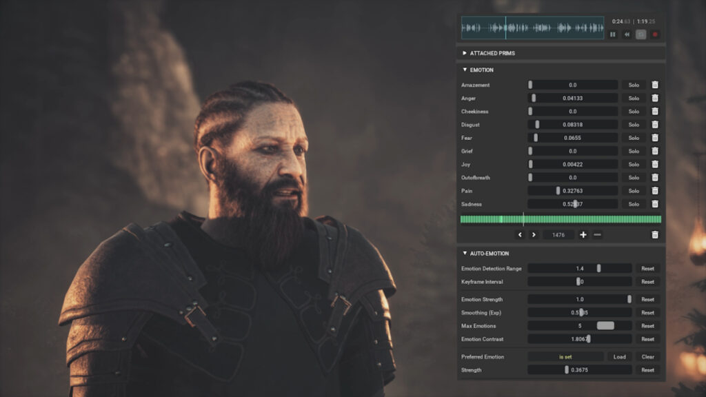 Character Creation screen in Unawake.